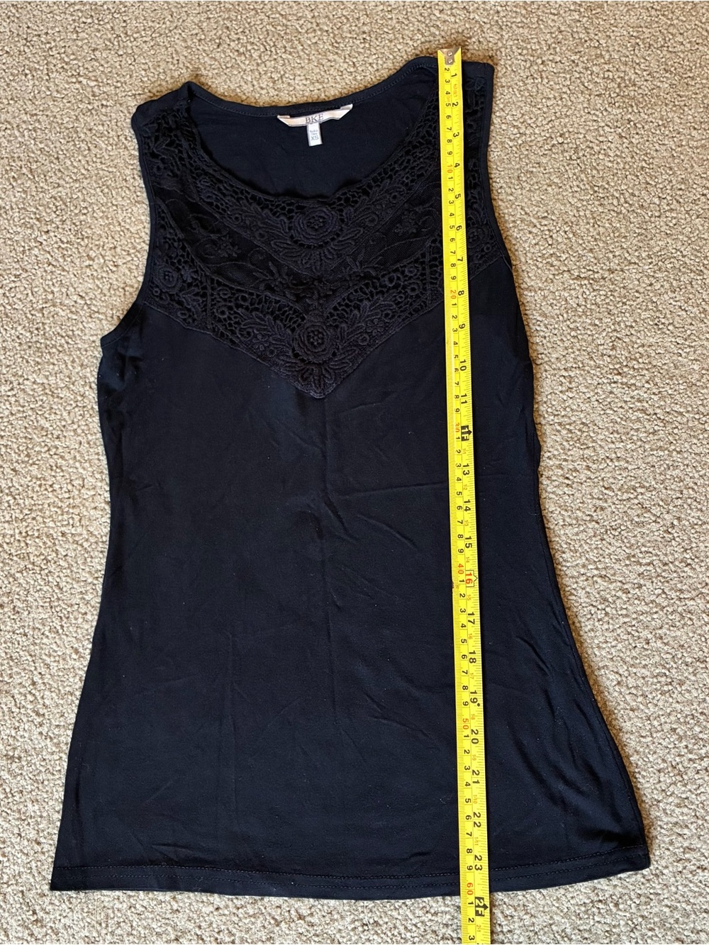 BKE Black Lace Yoke Tank - Picture 4 of 7